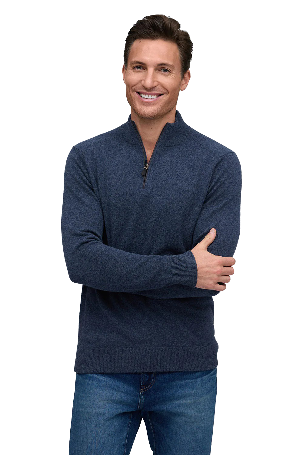 CASHMERE ZIP MOCK - Sweaters - Novaman
