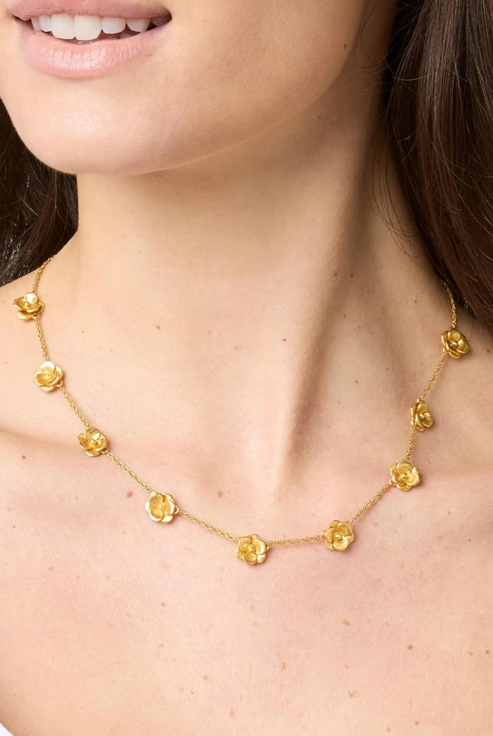 BLOOM DELICATE STATION NECKLACE- GOLD - Necklaces - Sassanova