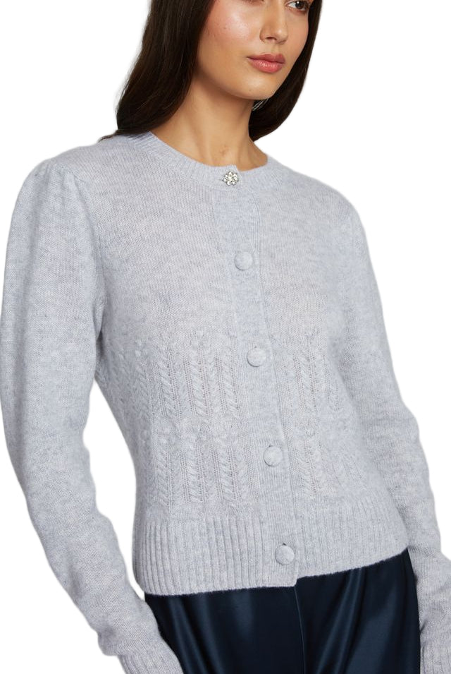 PUFF SLV POPCORN STITCH CARDIGAN - Sassanova