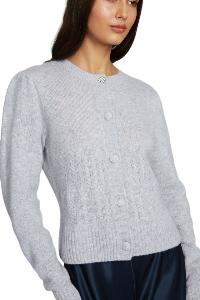 PUFF SLV POPCORN STITCH CARDIGAN - Sassanova