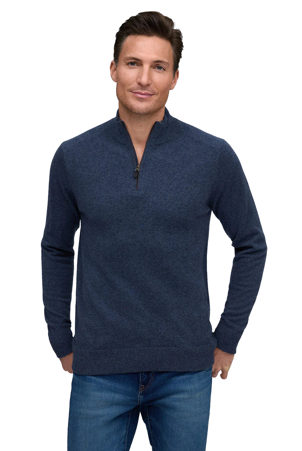 CASHMERE ZIP MOCK - Sweaters - Novaman