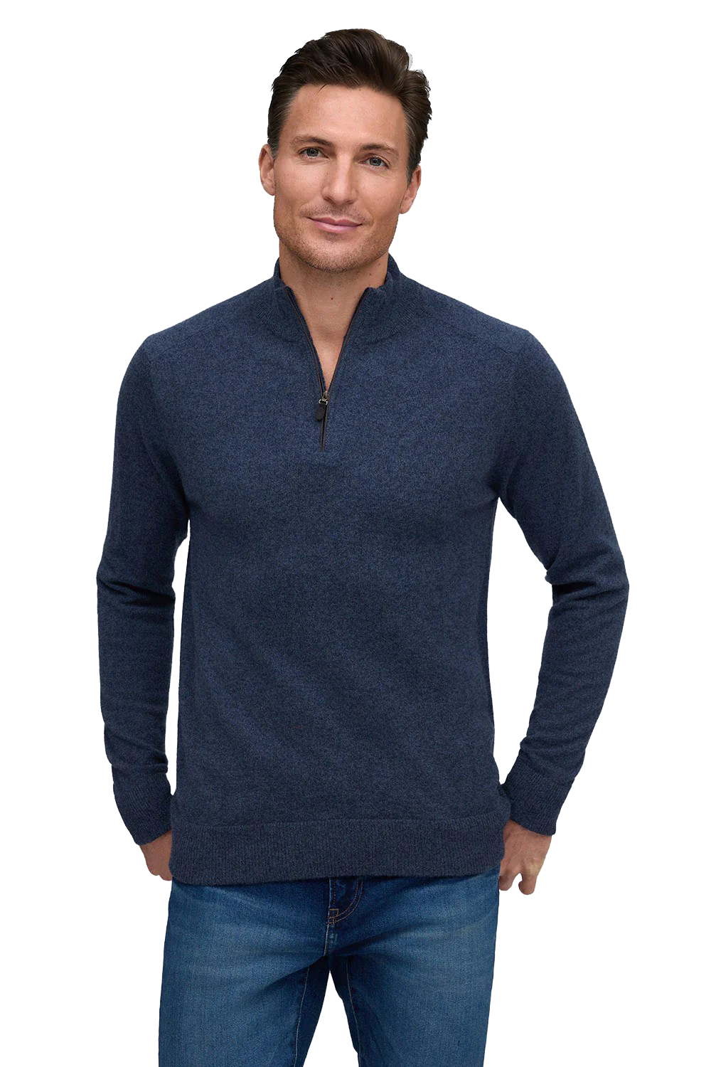 CASHMERE ZIP MOCK - Sweaters - Novaman