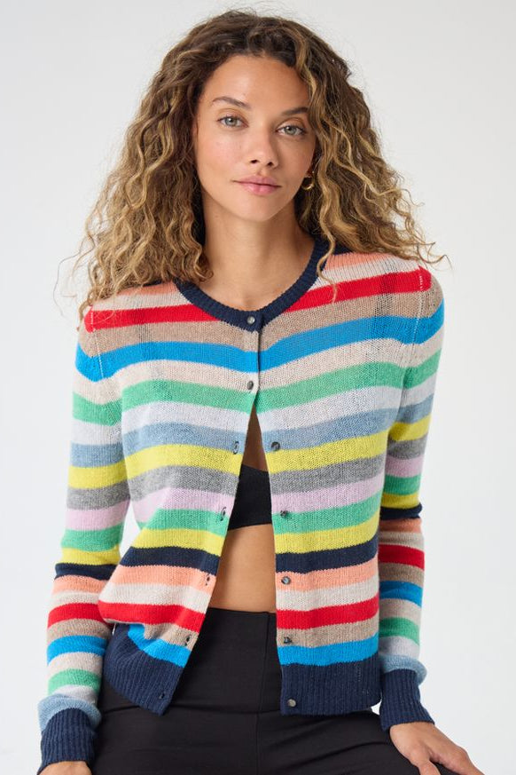 MULTI STRIPE CARDIGAN - Sweaters - Sassanova