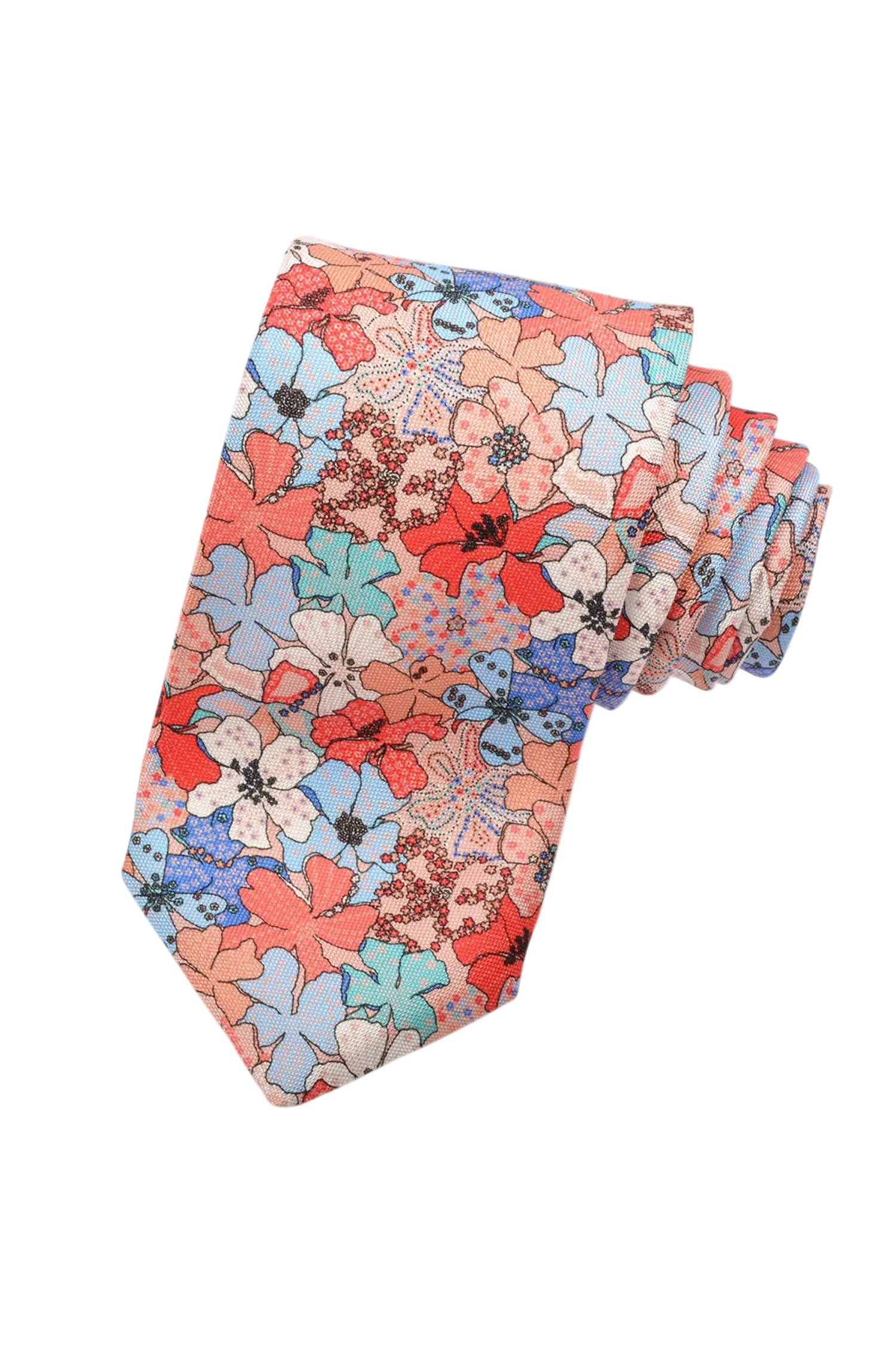ITALIAN SILK PRINTED ALOHA TIE PINK OS Sassanova / Novaman