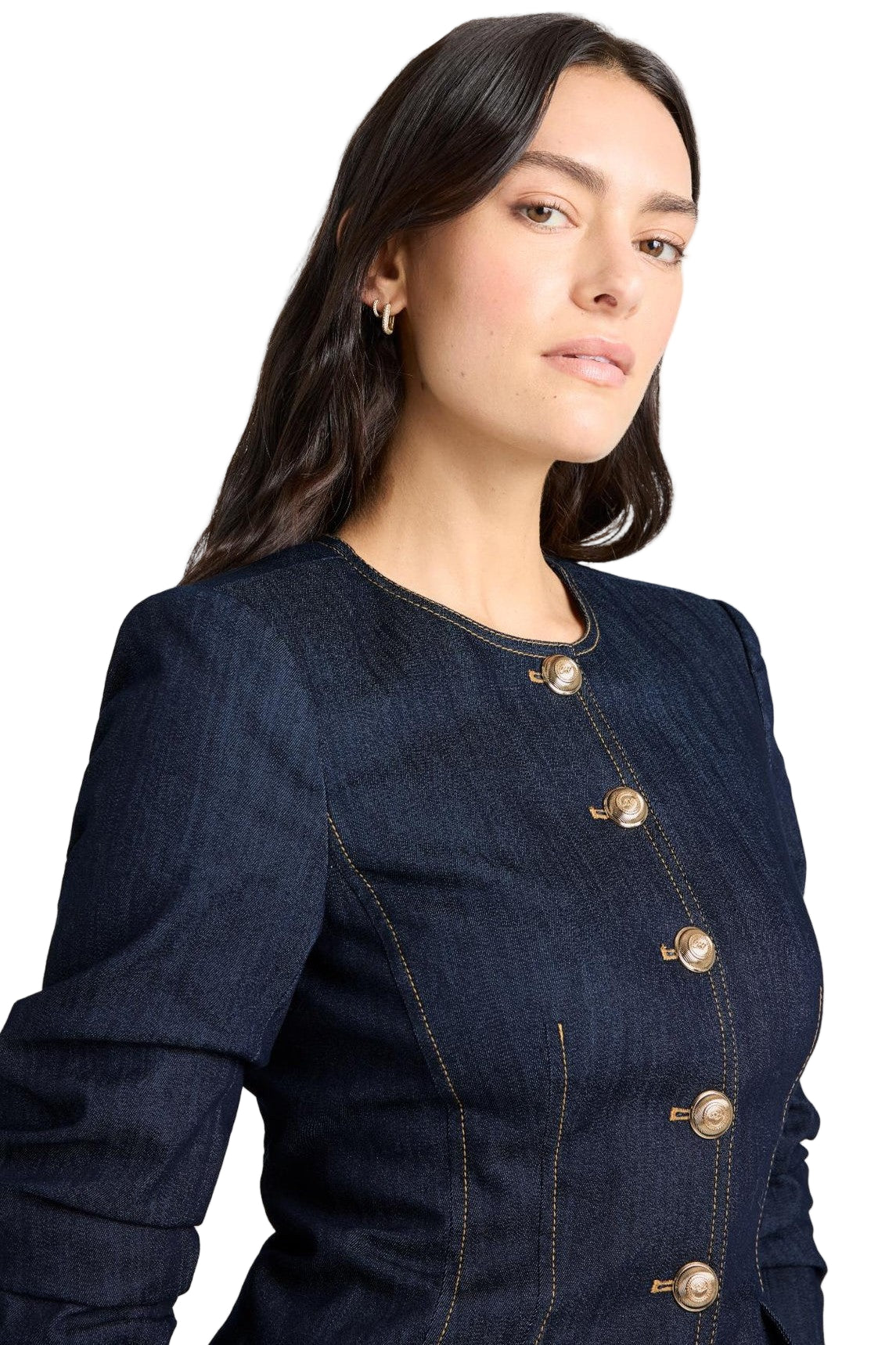 Denim Scrunched Chris Jacket-sassanova