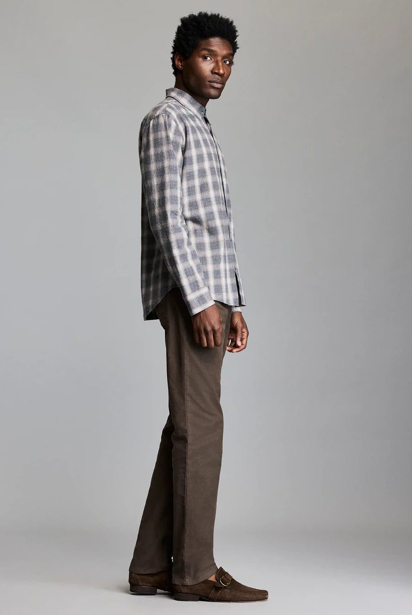 Melange Grid Plaid Wilson Shirt in grey-novaman