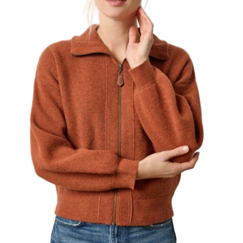 ZIP FRONT BOMBER SWEATER (PA3079)
sassanova