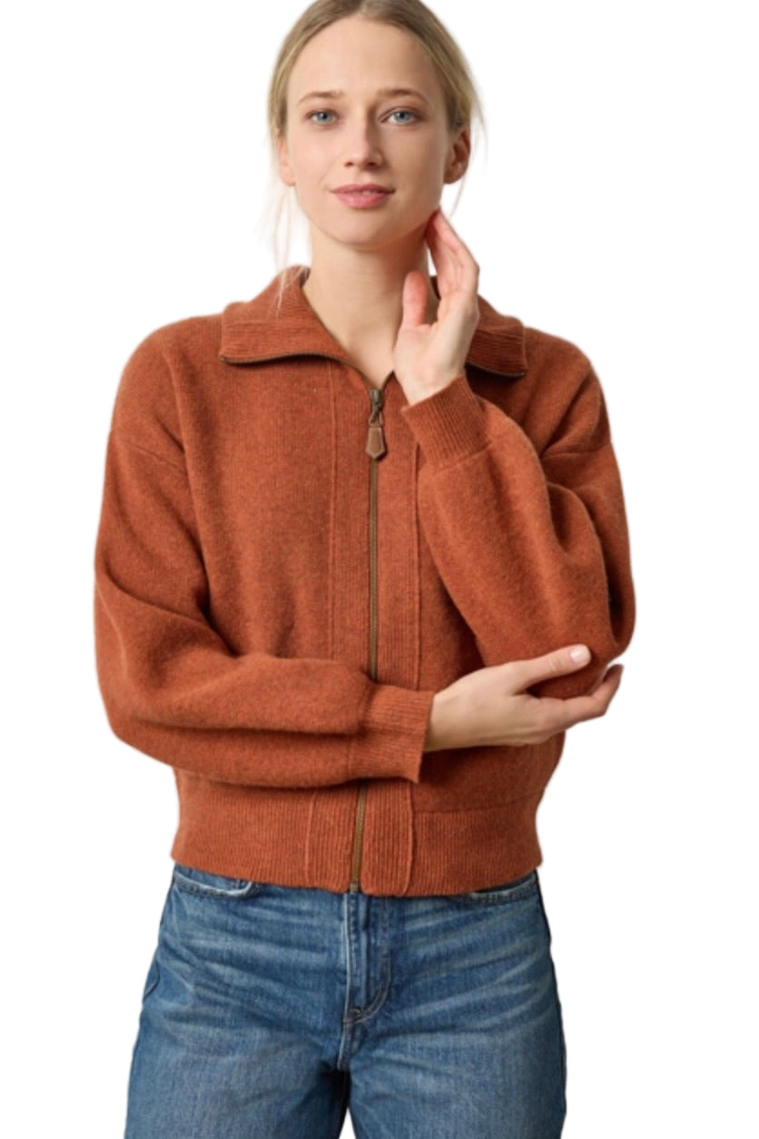 ZIP FRONT BOMBER SWEATER (PA3079)
sassanova