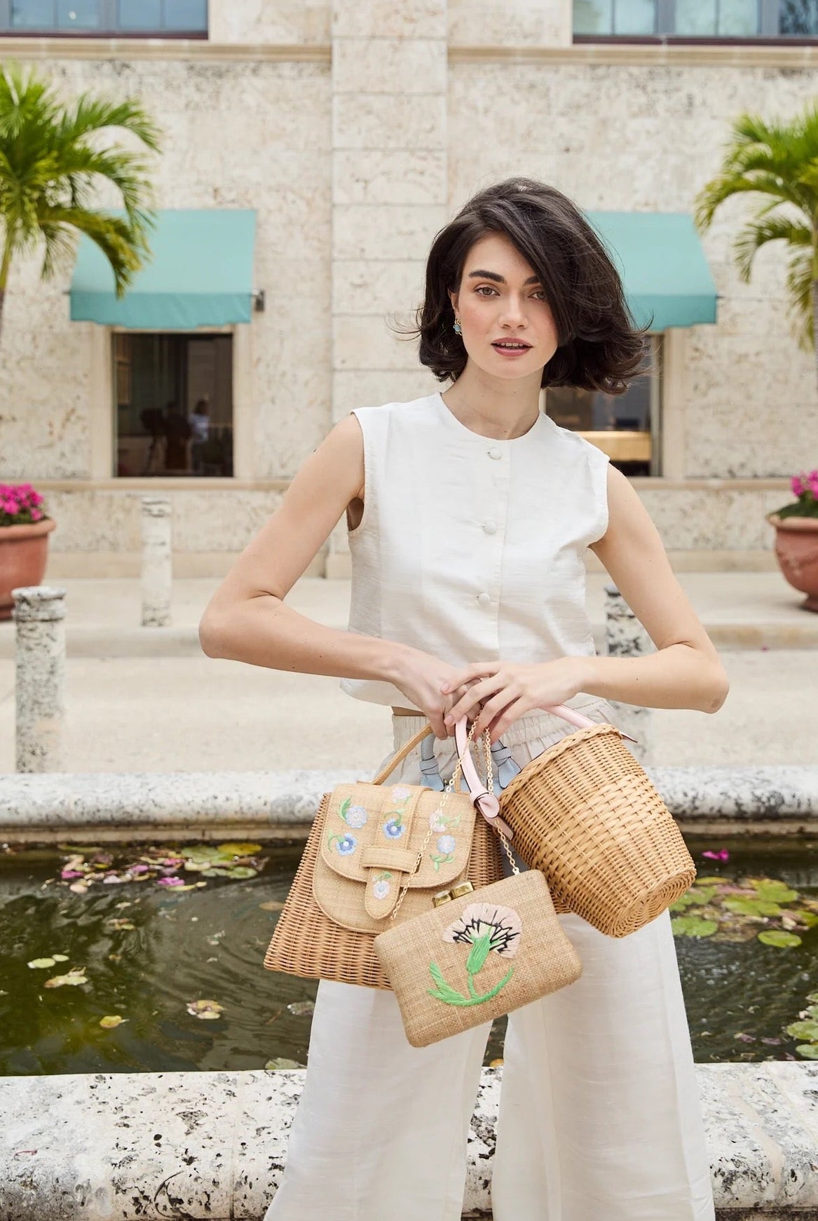 THE AZAELA MINAUDIERE- NATURAL/PINK - Handbags - Sassanova