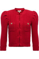 DELLI 3/4 SLV CROP TEXTURED CARDI-sassanova