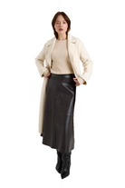 Pixie cashmere crewneck sweater with long sleeves in beige - Sassanova