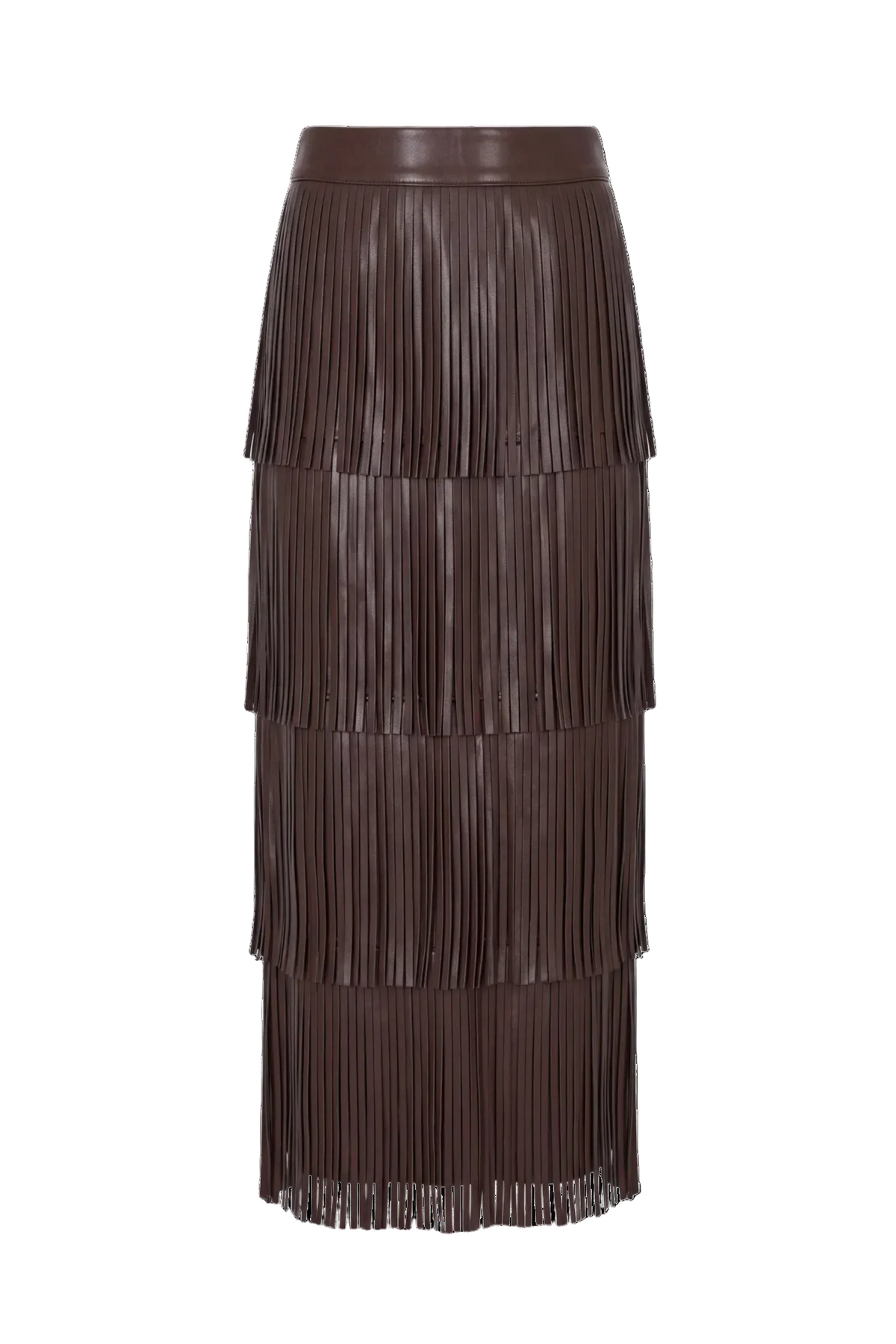 ZA ZA VEGAN LEATHER FRINGE SKIRT Sassanova