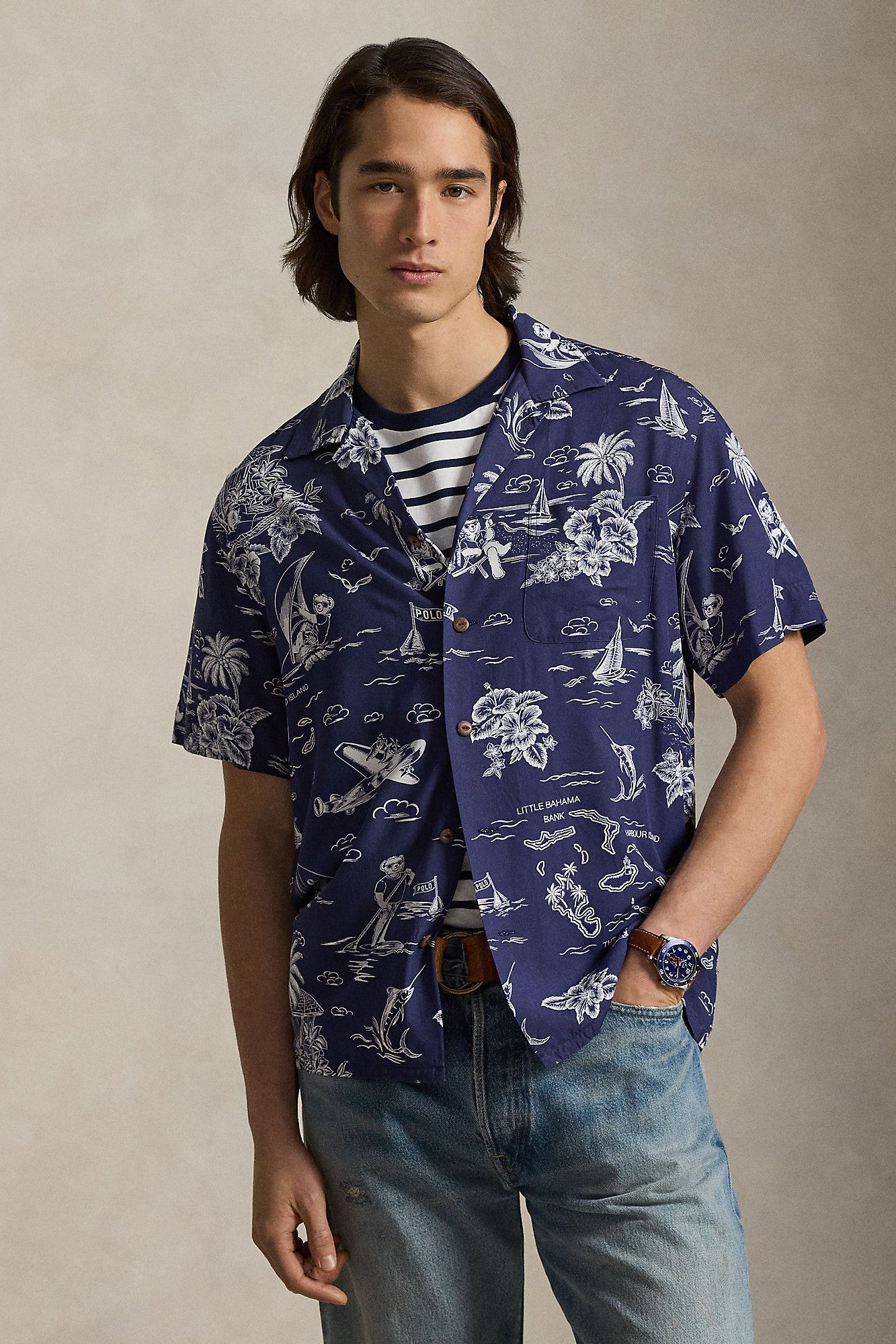 SHORT SLEEVE PLAINWEAVE CAMP SHIRT - Short Sleeve Shirts - Novaman