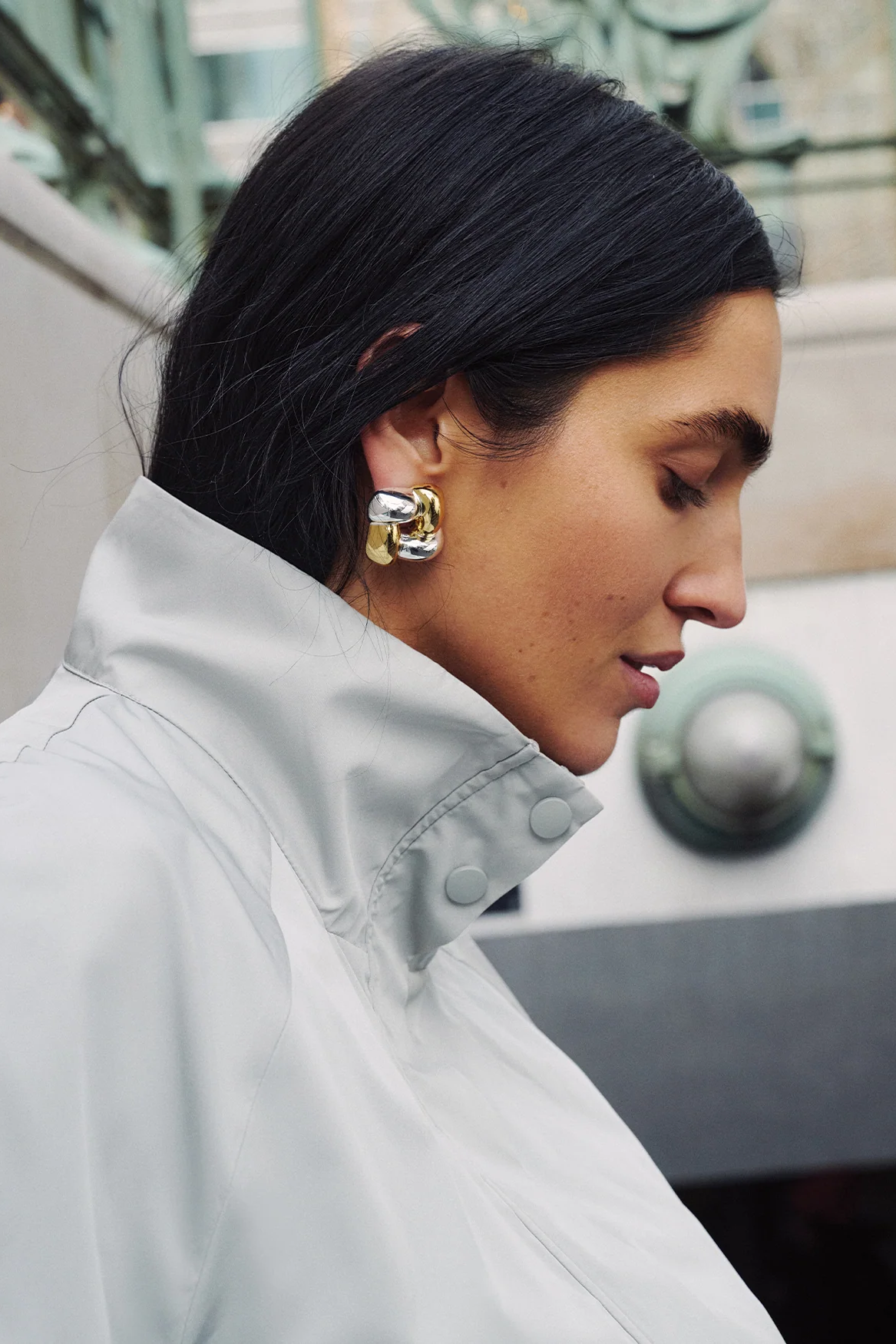 WOVEN SQUARE EARRINGS- TWO-TONE - Earrings - Sassanova