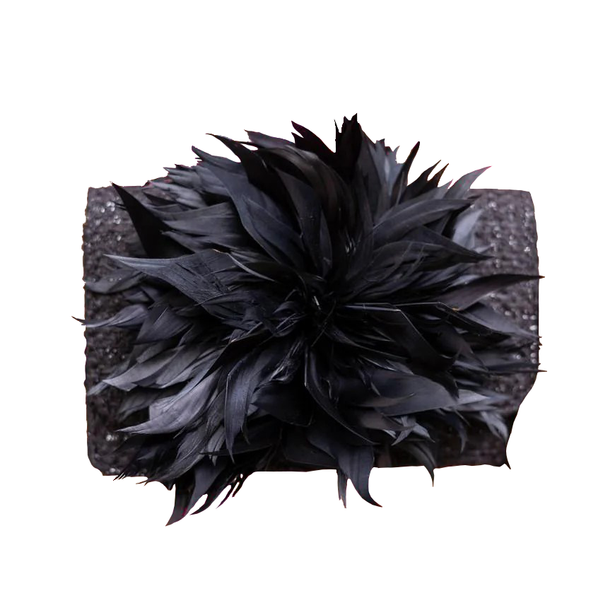 COCO FEATHER CLUTCH - Handbags - Sassanova