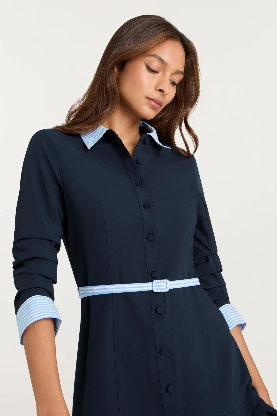 STRIPE SHIRTING LUCILLA DRESS - Dresses - Sassanova