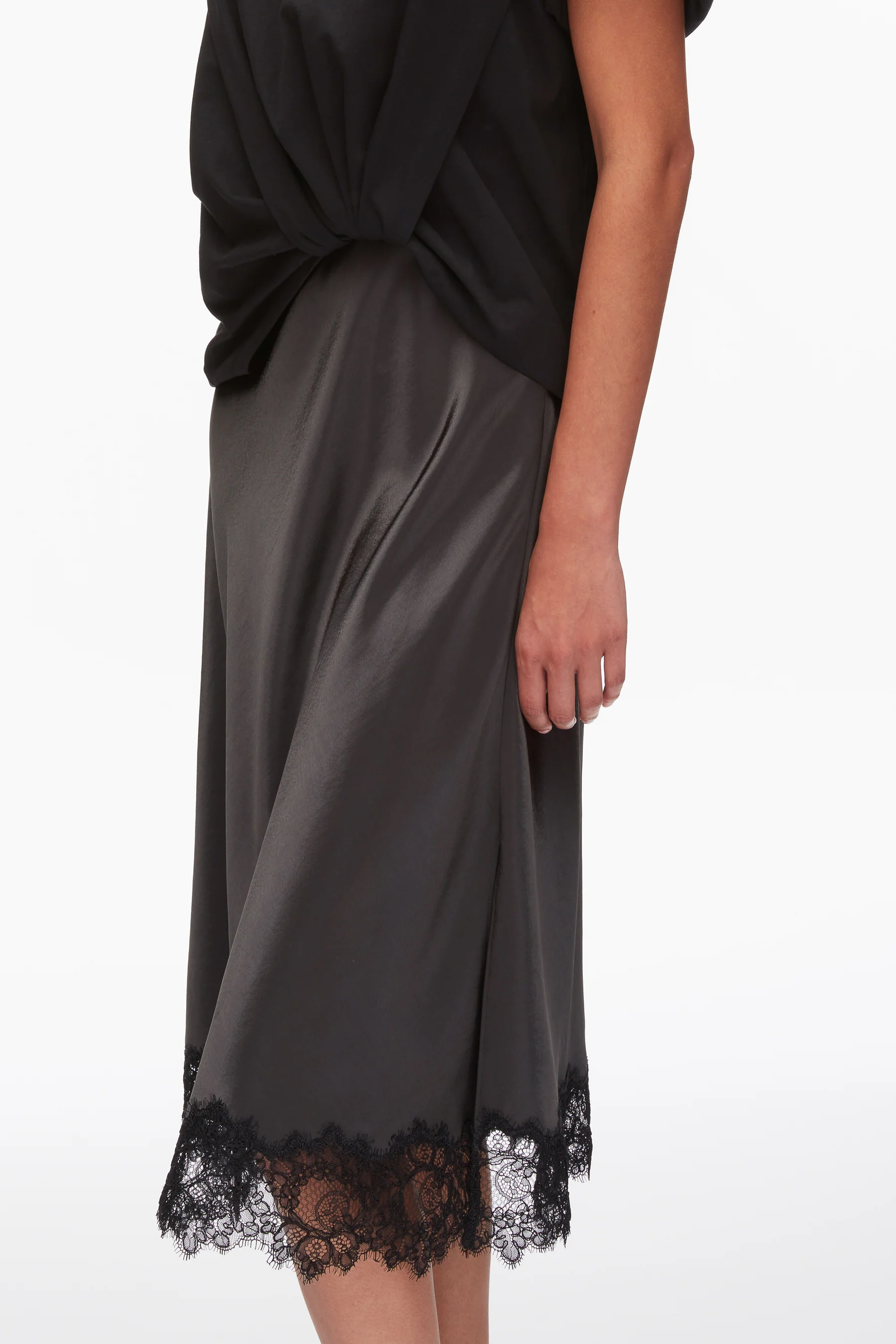 DRAPED T-SHIRT SLIP COMBO DRESS - Dresses - Sassanova