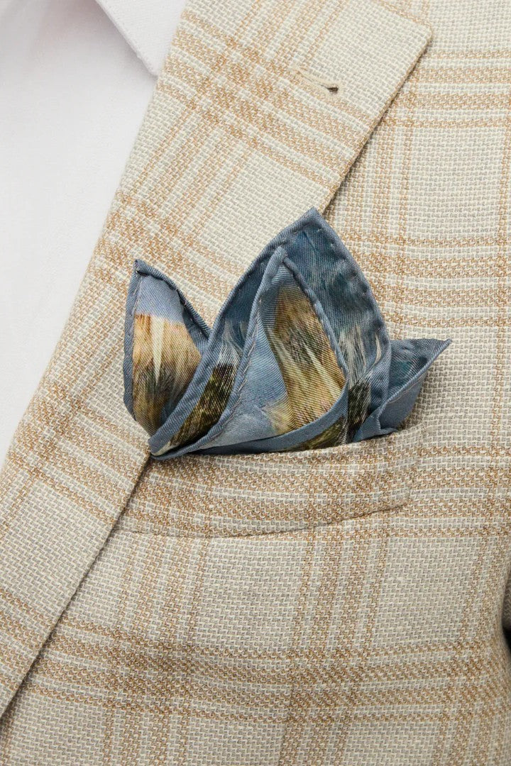 ROOST SILK POCKET SQUARE BLUE - Pocket Squares - Novaman
