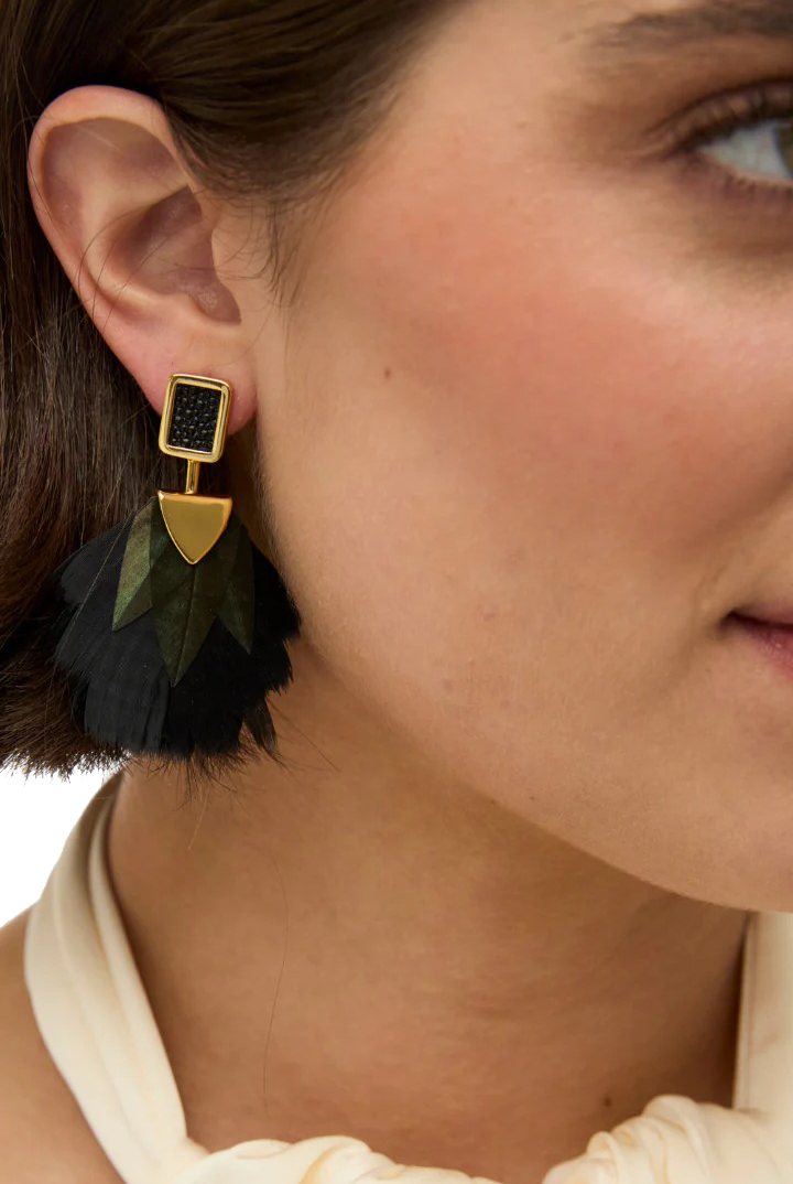 ELISE BEZEL DROP EARRINGS - sassanova