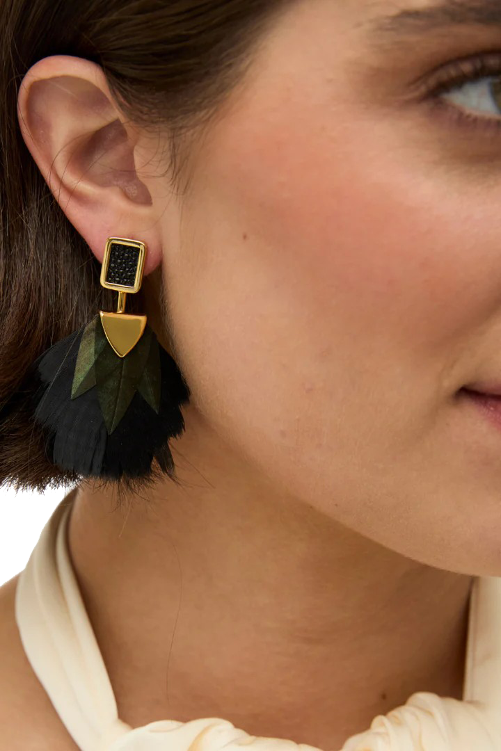 ELISE BEZEL DROP EARRINGS - sassanova