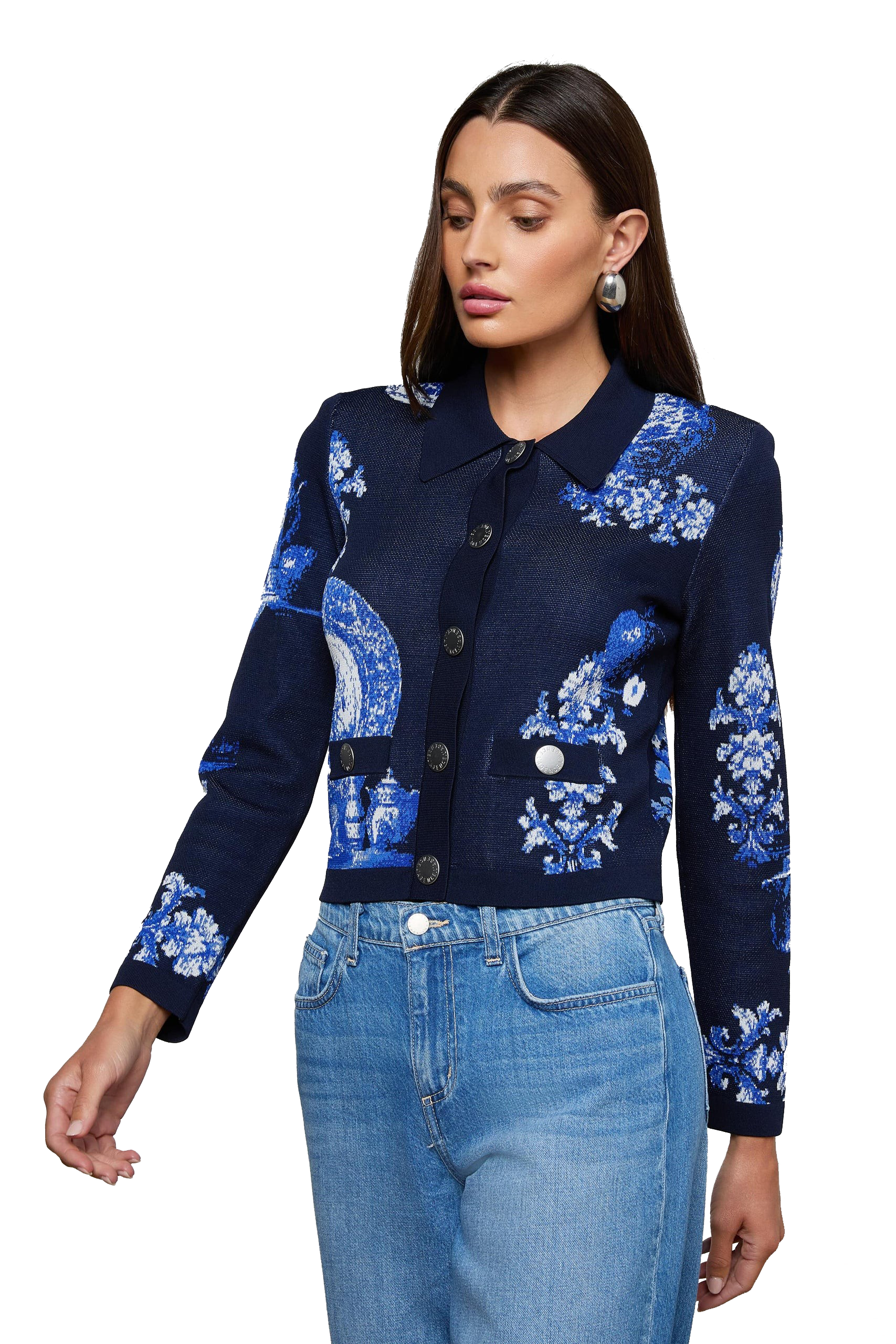 OSIRIS JACQUARD COLLARED CARDI - sassanova