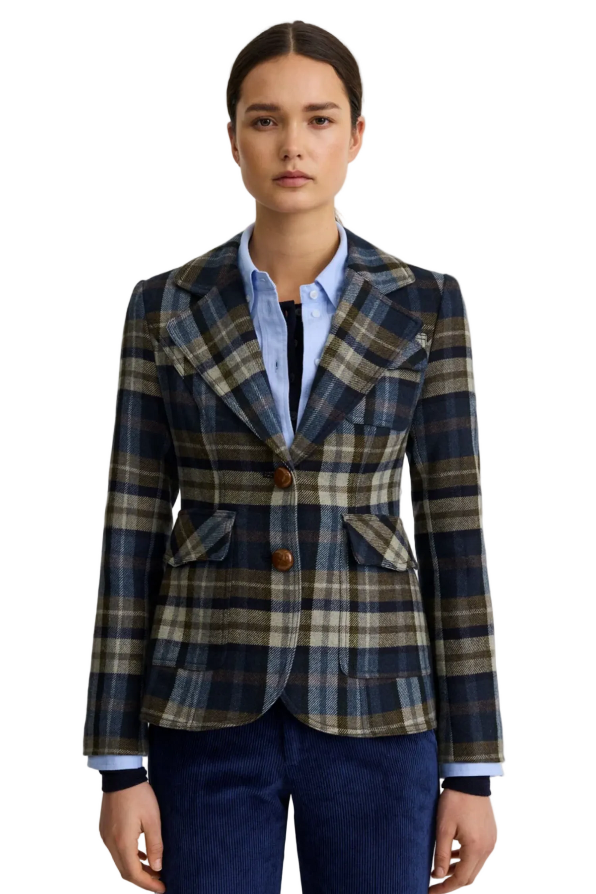 TWO BUTTON PATCH POCKET BLAZER Sassanova