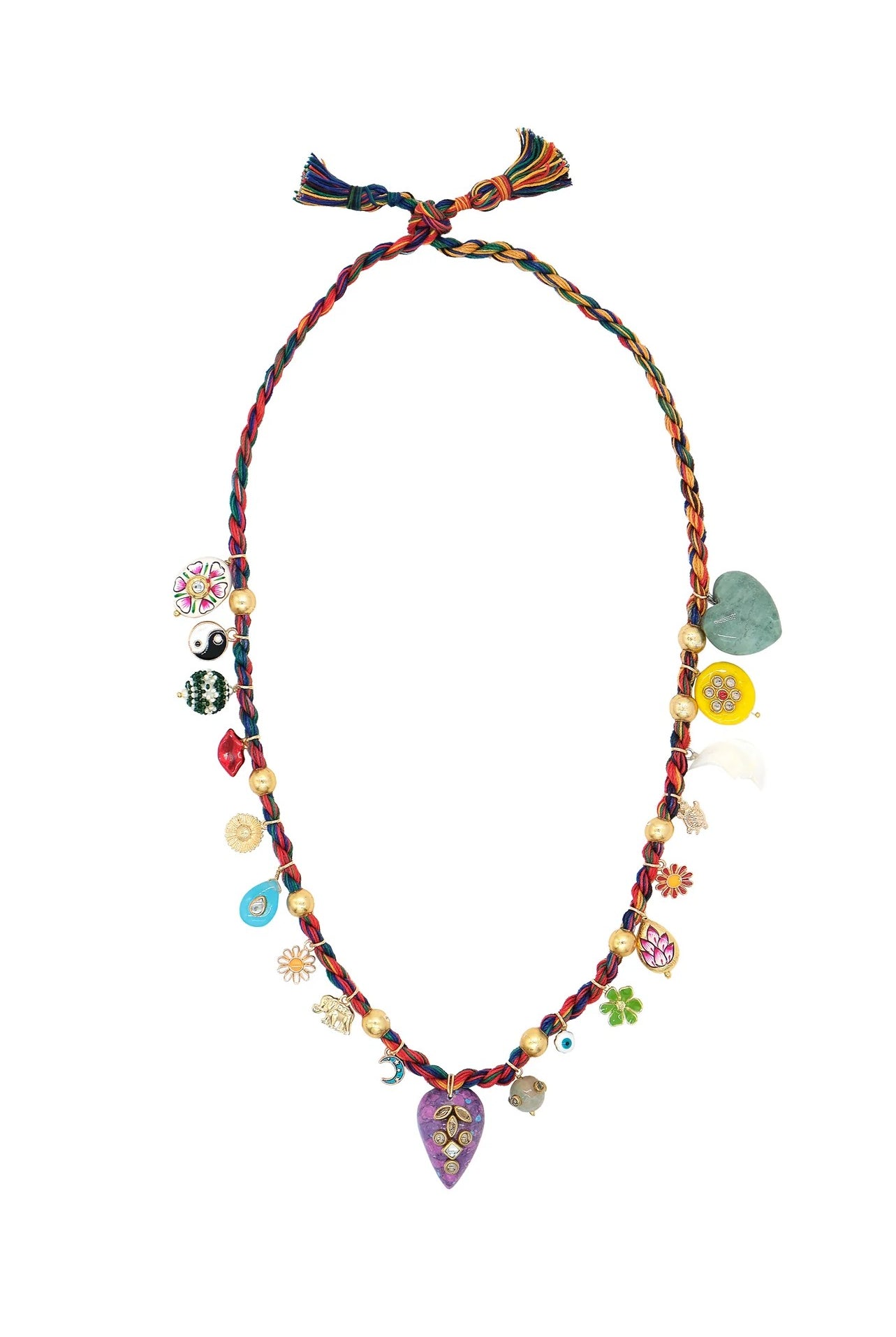 GRIGRI JOY HEART NECKLACE- MULTICOLOR - Necklaces - Sassanova