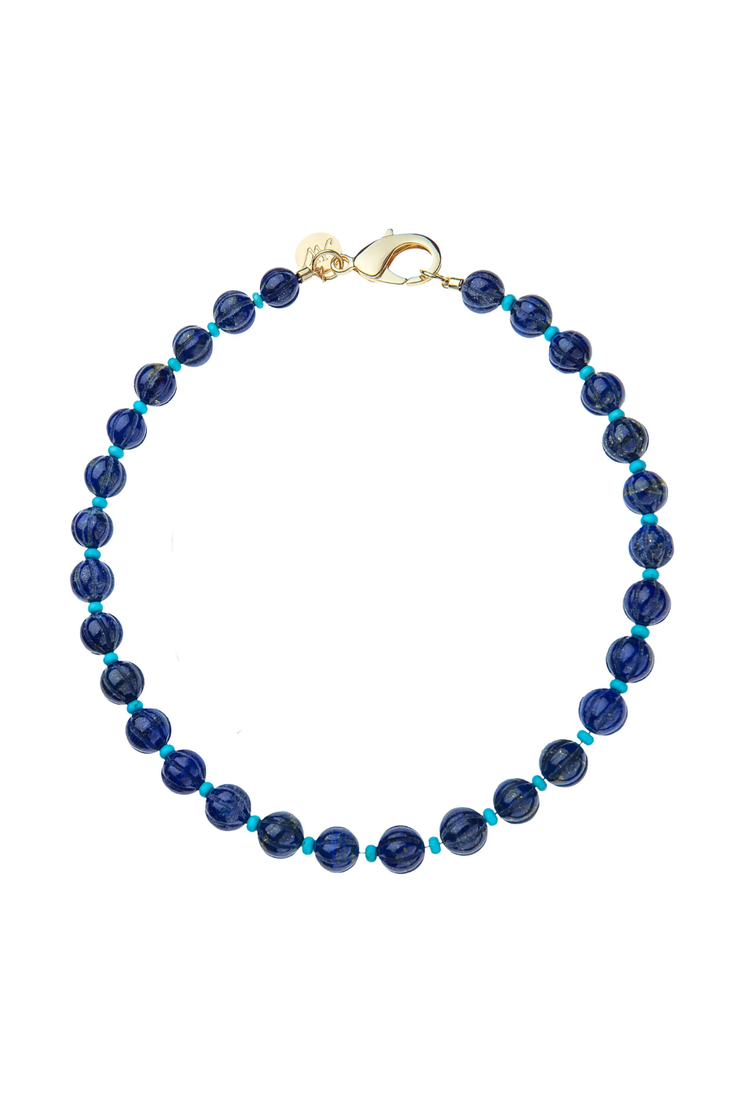 LAPIS PUMPKIN BEADED NECKLACE - Necklaces - Sassanova
