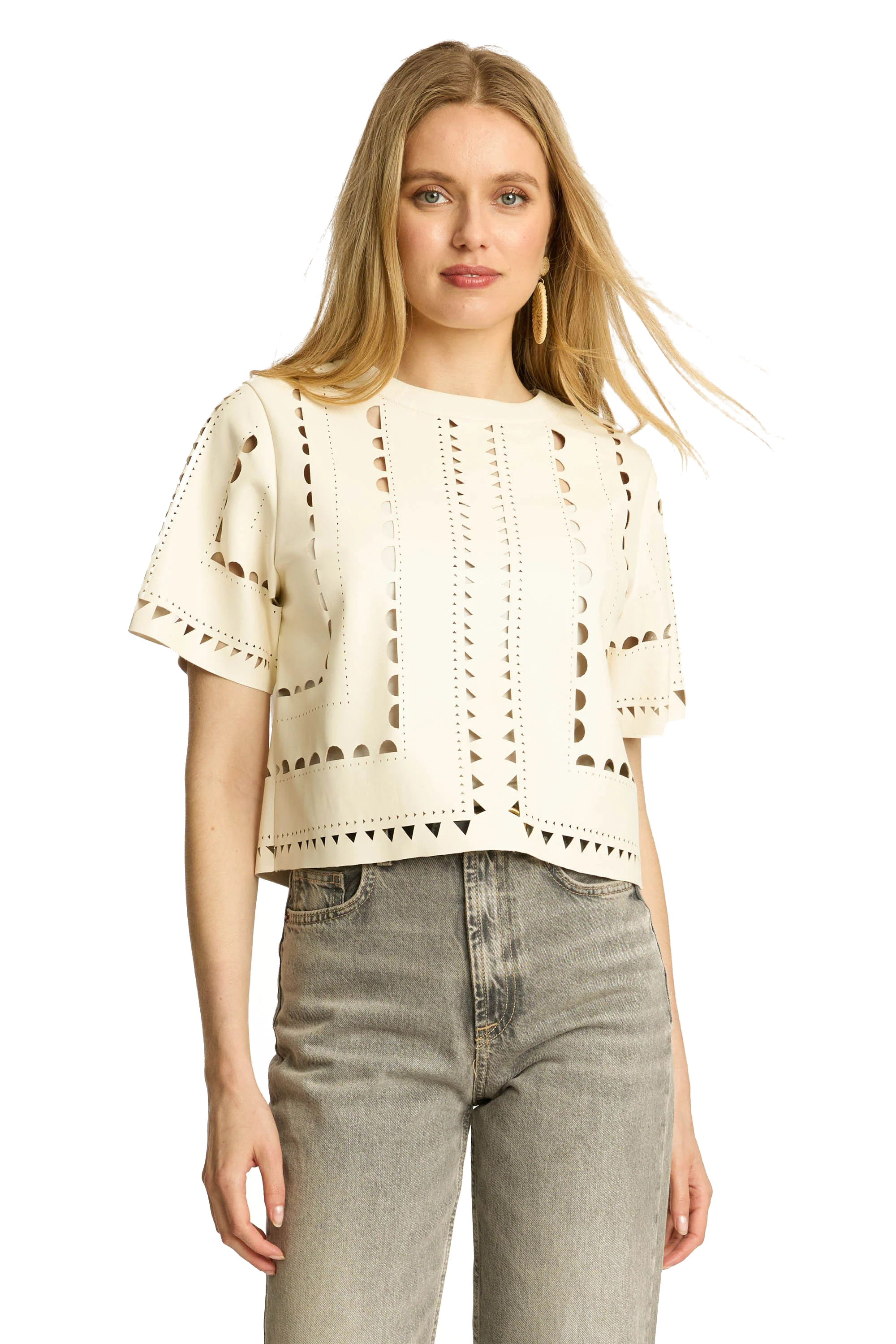 ANISA VEGAN LEATHER TOP - Sassanova