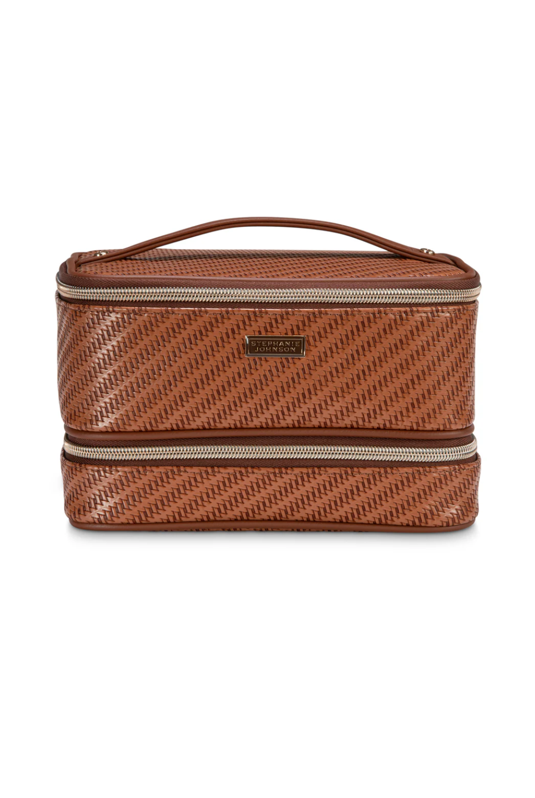 ROSEWOOD COGNAC JENNY TRAIN CASE - sassanova