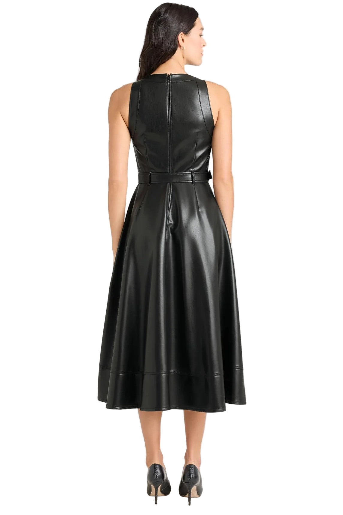 VEGAN LEATHER ZELDA DRESS-Sassanova