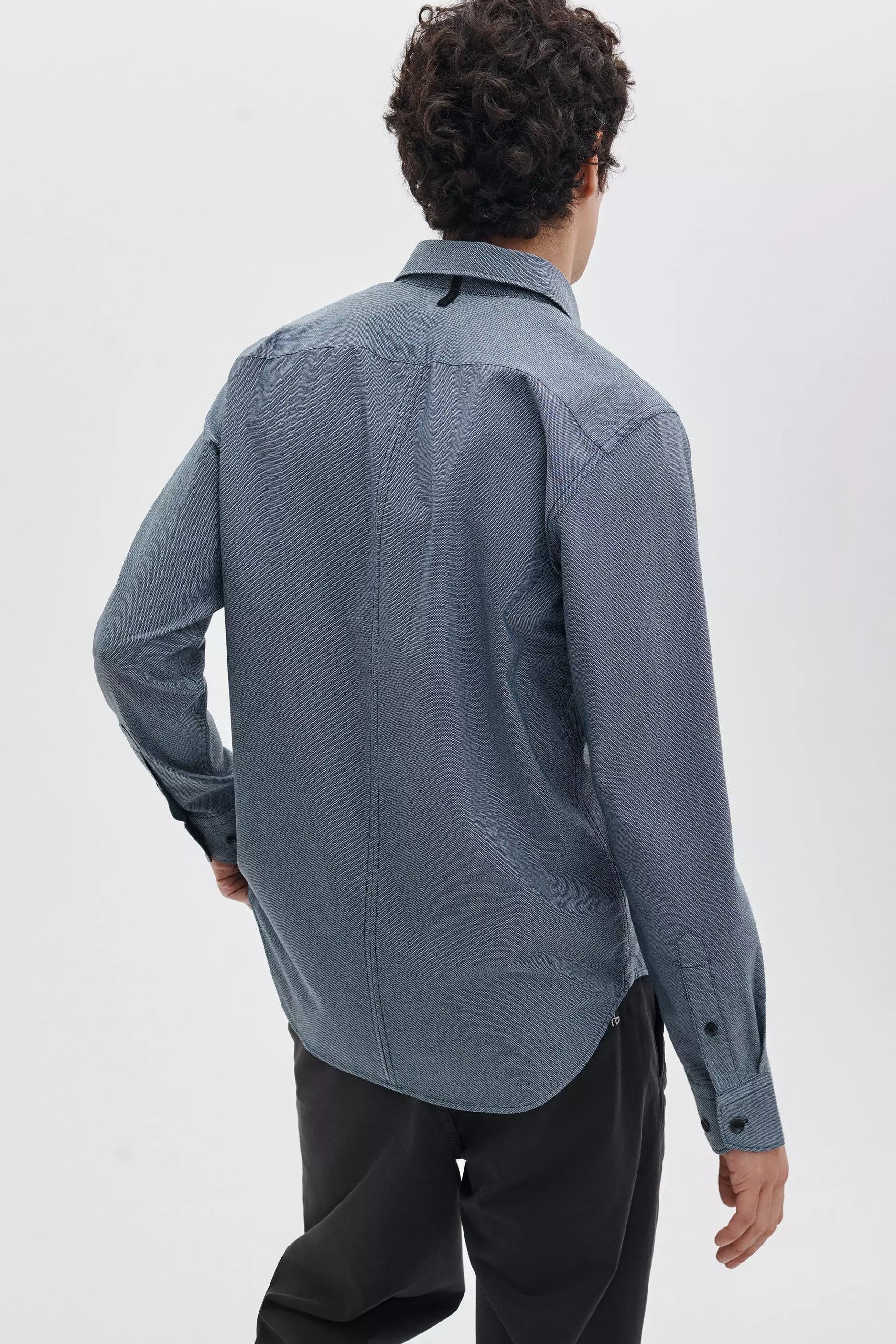 TOMLIN STRETCH DOBBY SPORT SHIRT - Long Sleeved Shirts - Novaman