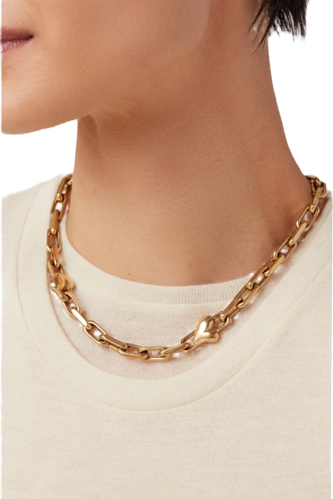 ART HEART CHAIN NECKLACE - Necklaces - Sassanova