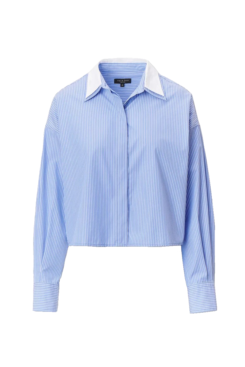 MARIN STRIPED LAYERED SHIRT - Blouses - Sassanova
