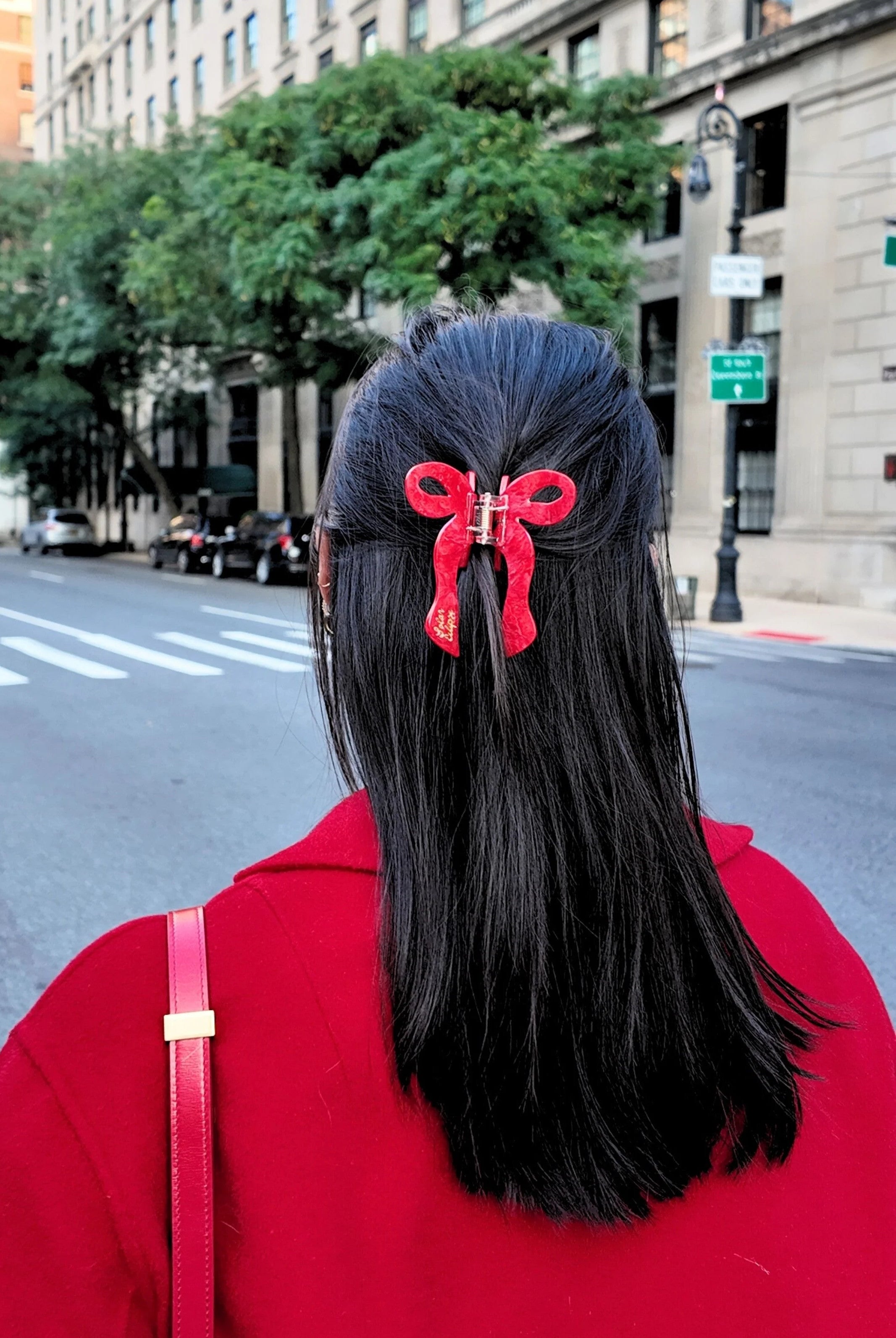 HAND PAINTED RED BOW HAIR CLAW CLIP - Keychains - Sassanova