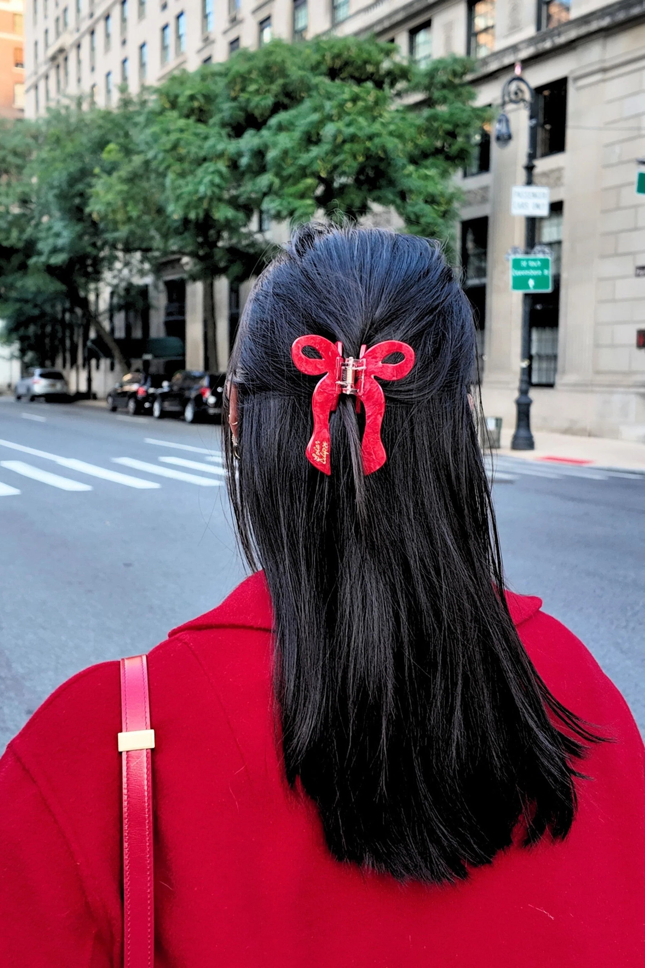 HAND PAINTED RED BOW HAIR CLAW CLIP - Keychains - Sassanova
