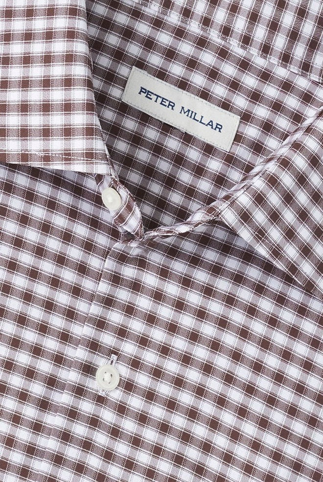 FAIRBANKS TWILL SPORT SHIRT with plaid brown and white all-over print
NOVAMAN