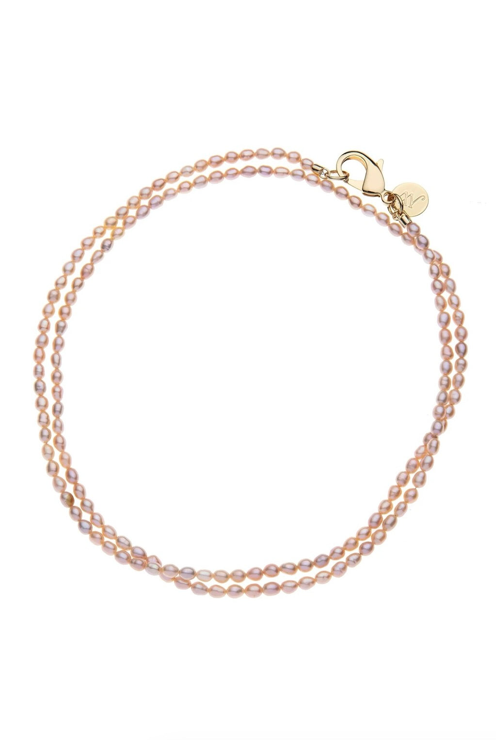 DOUBLE WRAP RICE PEARL NECKLACE - PINK - Necklaces - Sassanova