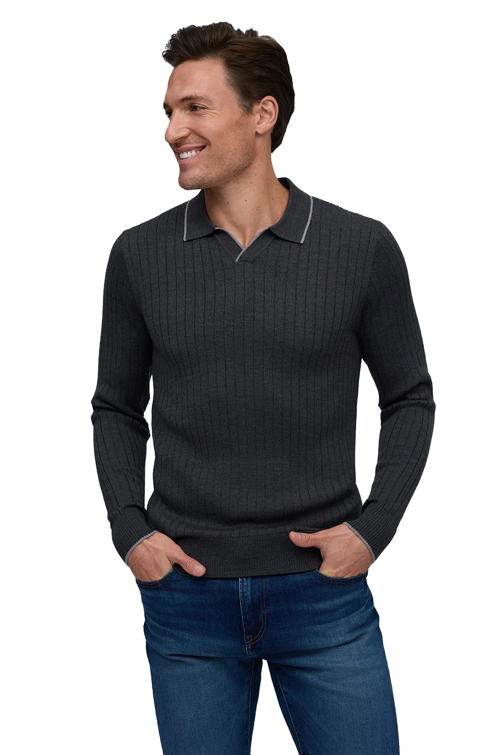 DROP NEEDLE JOHNNY COLLAR SWEATER - Sweater - Novaman