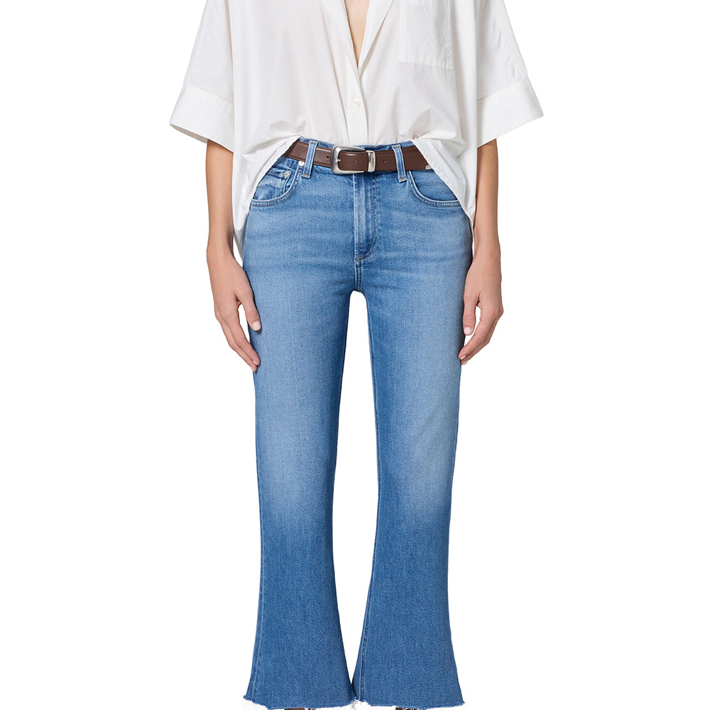 GOLDIE KICK FLARE RAW HEM JEAN - Jeans - Sassanova