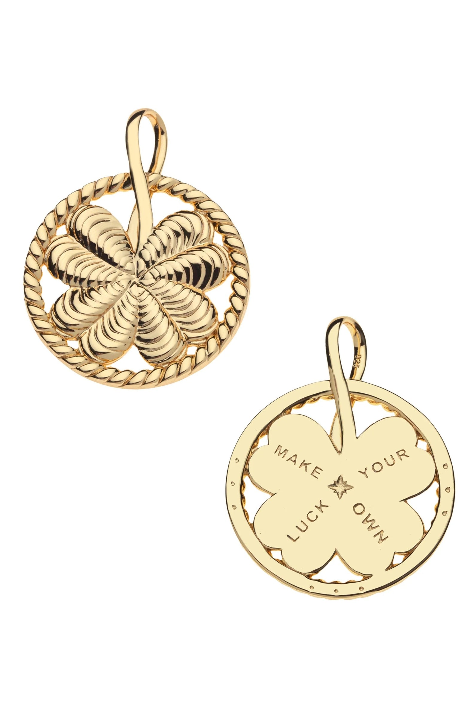 LUCKY CLOVER CUTOUT NECKLACE- DRAWN LINK CHAIN - Necklaces - Sassanova