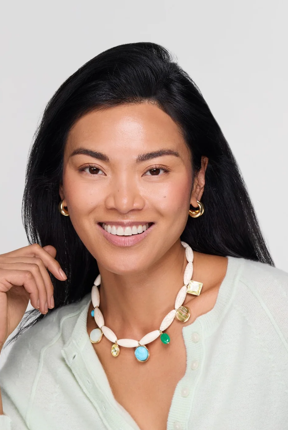ADRIANA NECKLACE- WHITE MULTI - Necklaces - Sassanova