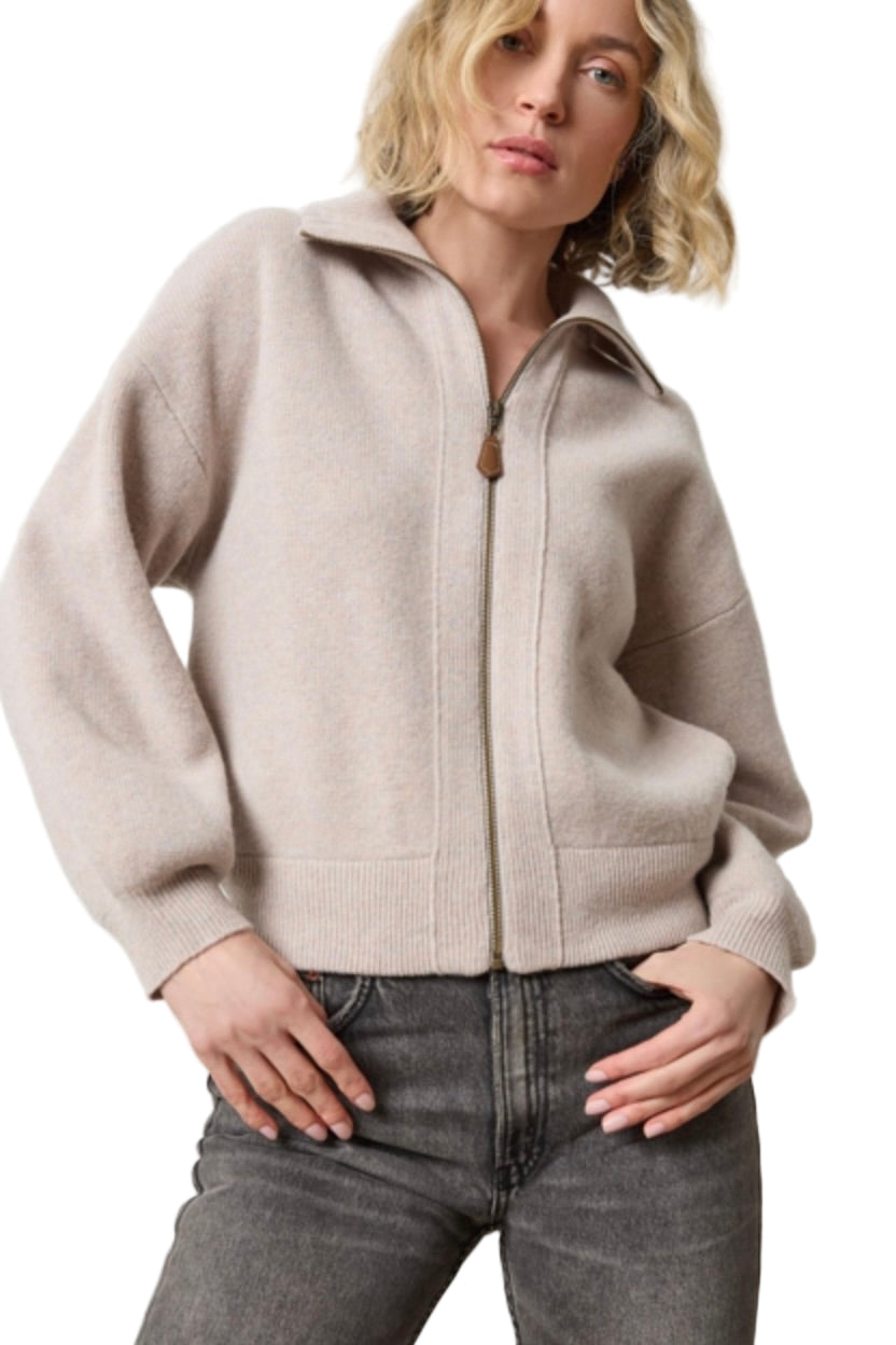 ZIP FRONT BOMBER SWEATER (PA3079)
sassanova