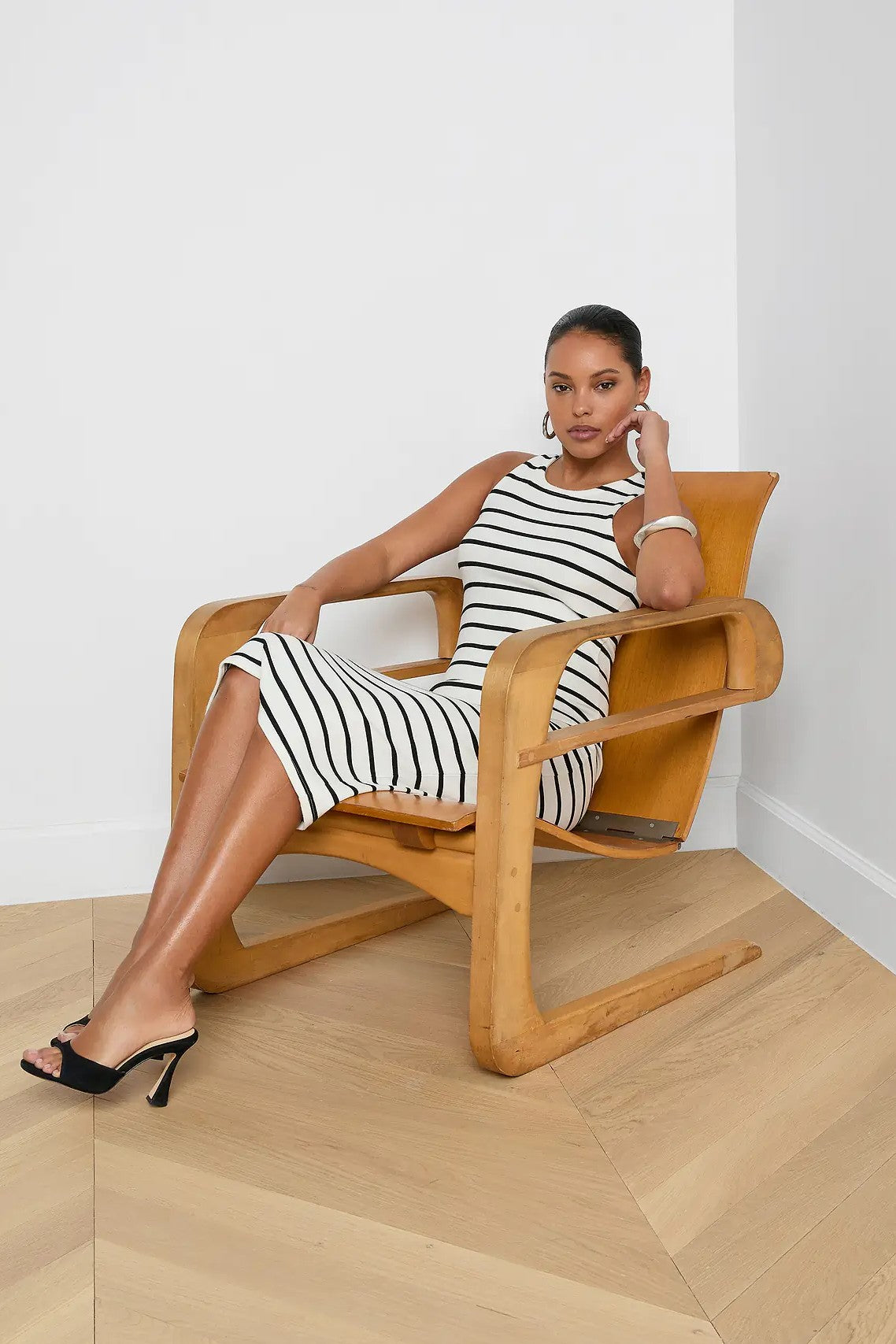 NURA STRIPE RACERBACK MIDI DRESS - Dresses - Sassanova