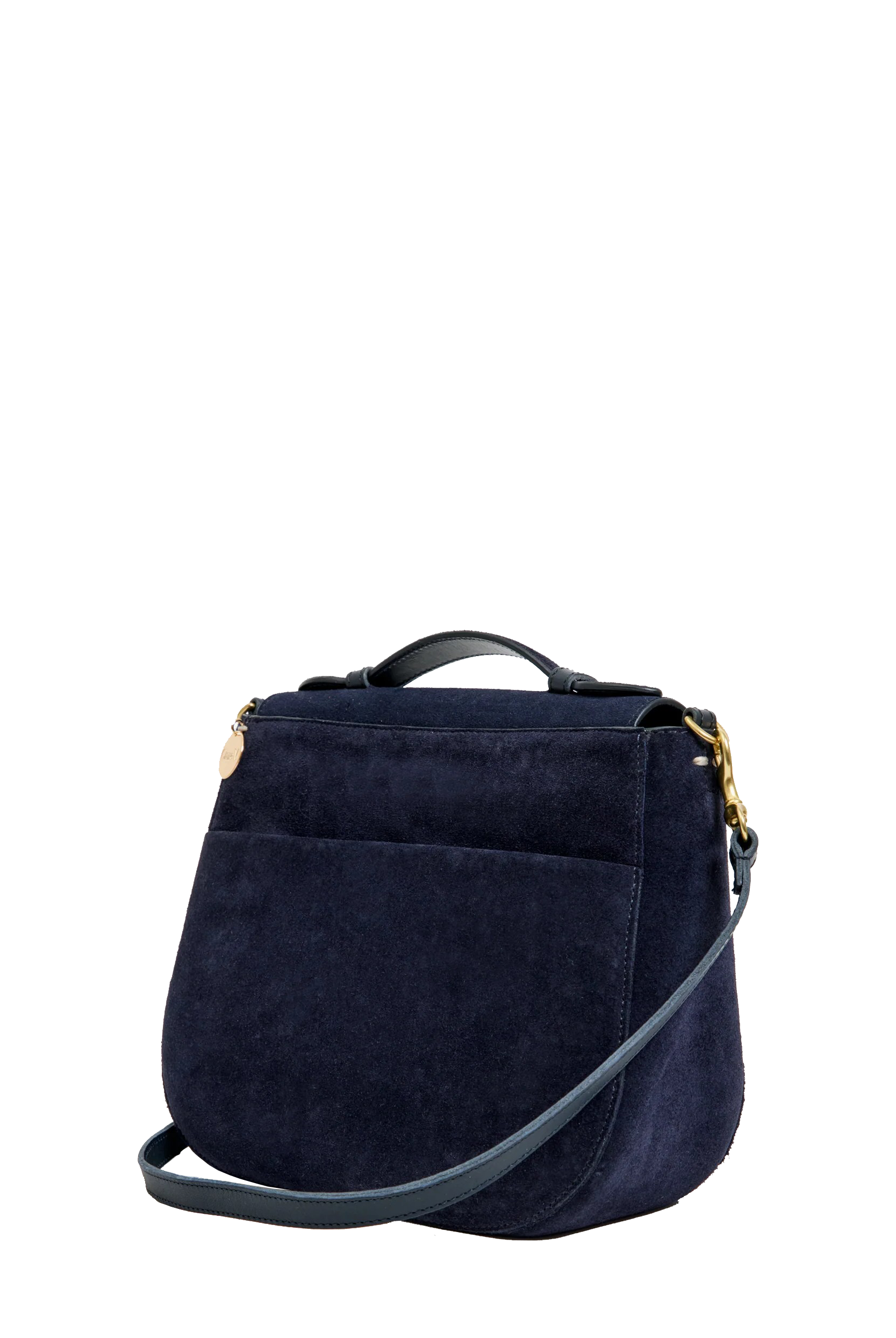 SUEDE TURNLOCK LOUIS W/ TOP HANDLE - Handbags - Sassanova