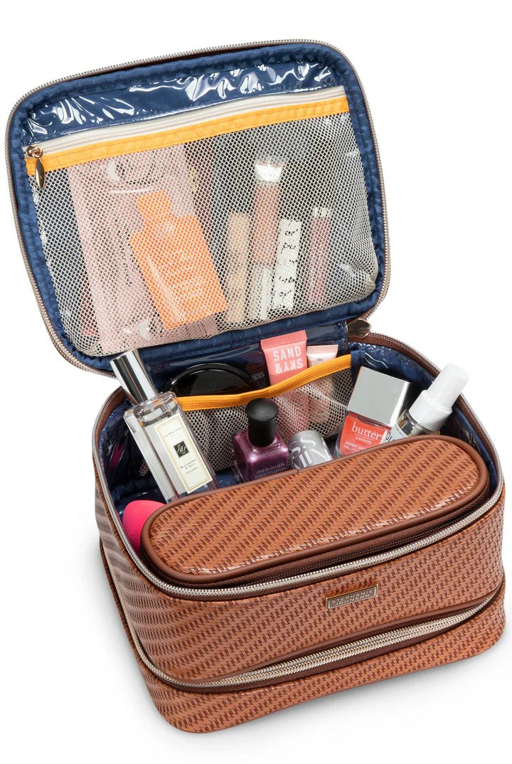 ROSEWOOD COGNAC JENNY TRAIN CASE - sassanova