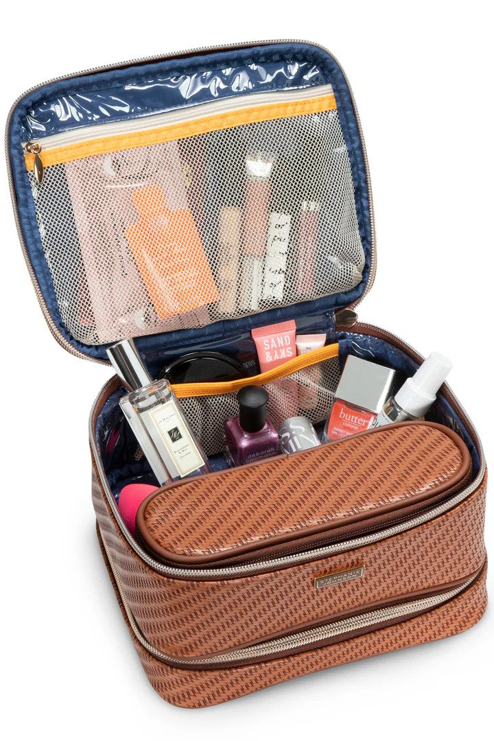 ROSEWOOD COGNAC JENNY TRAIN CASE - sassanova