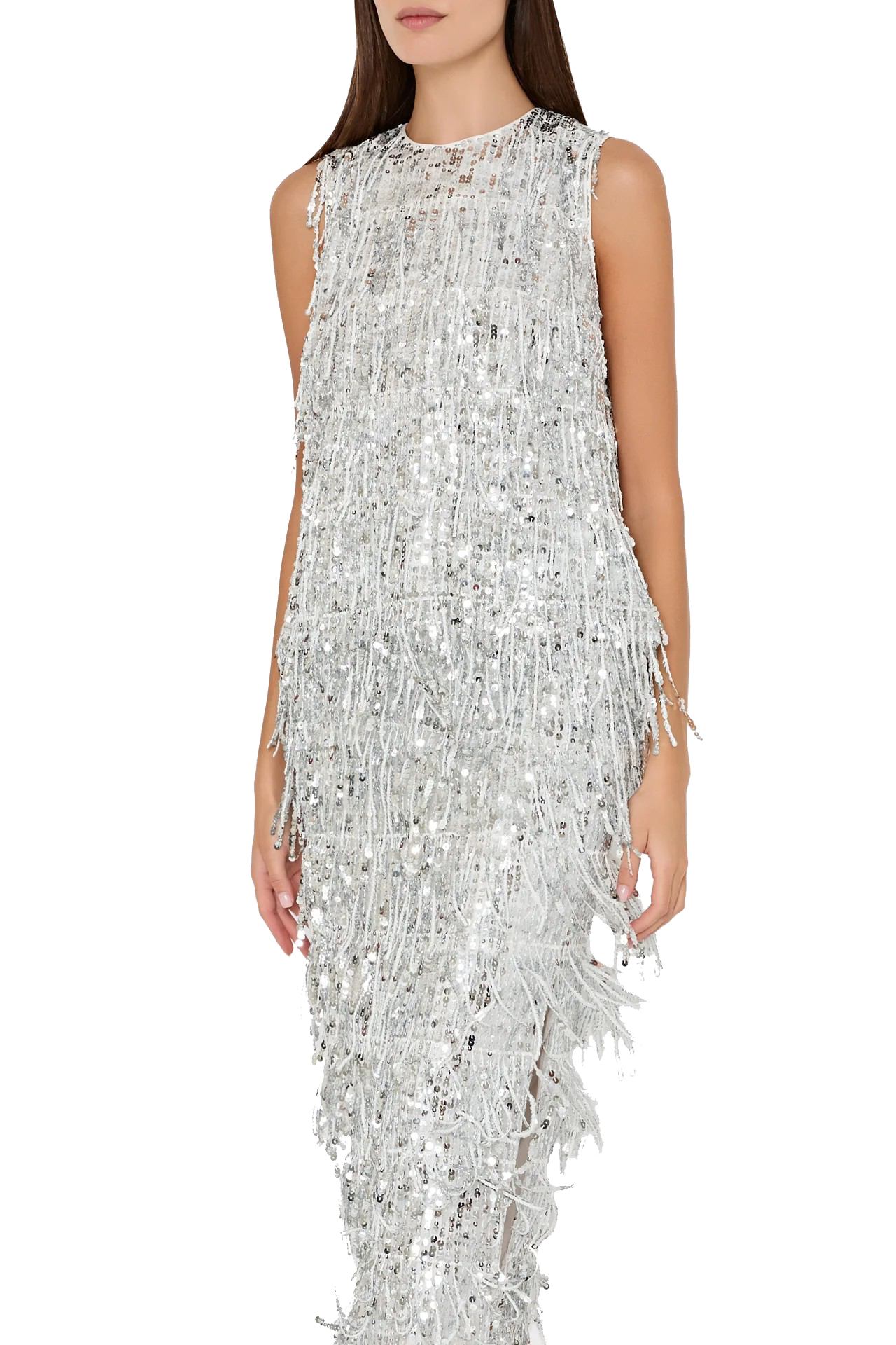 ROXANNE FRINGE SEQUIN MIDI SKIRT - sassanova