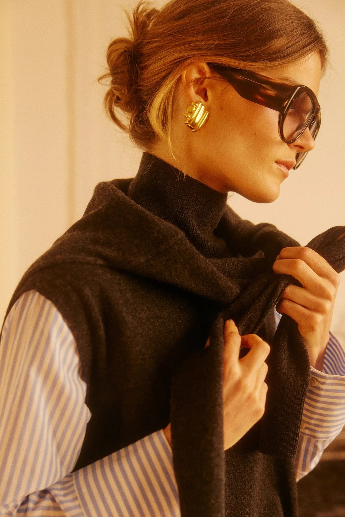 CASHMINO MIXED MEDIA LAYERED TURTLENECK - Sweaters - Sassanova