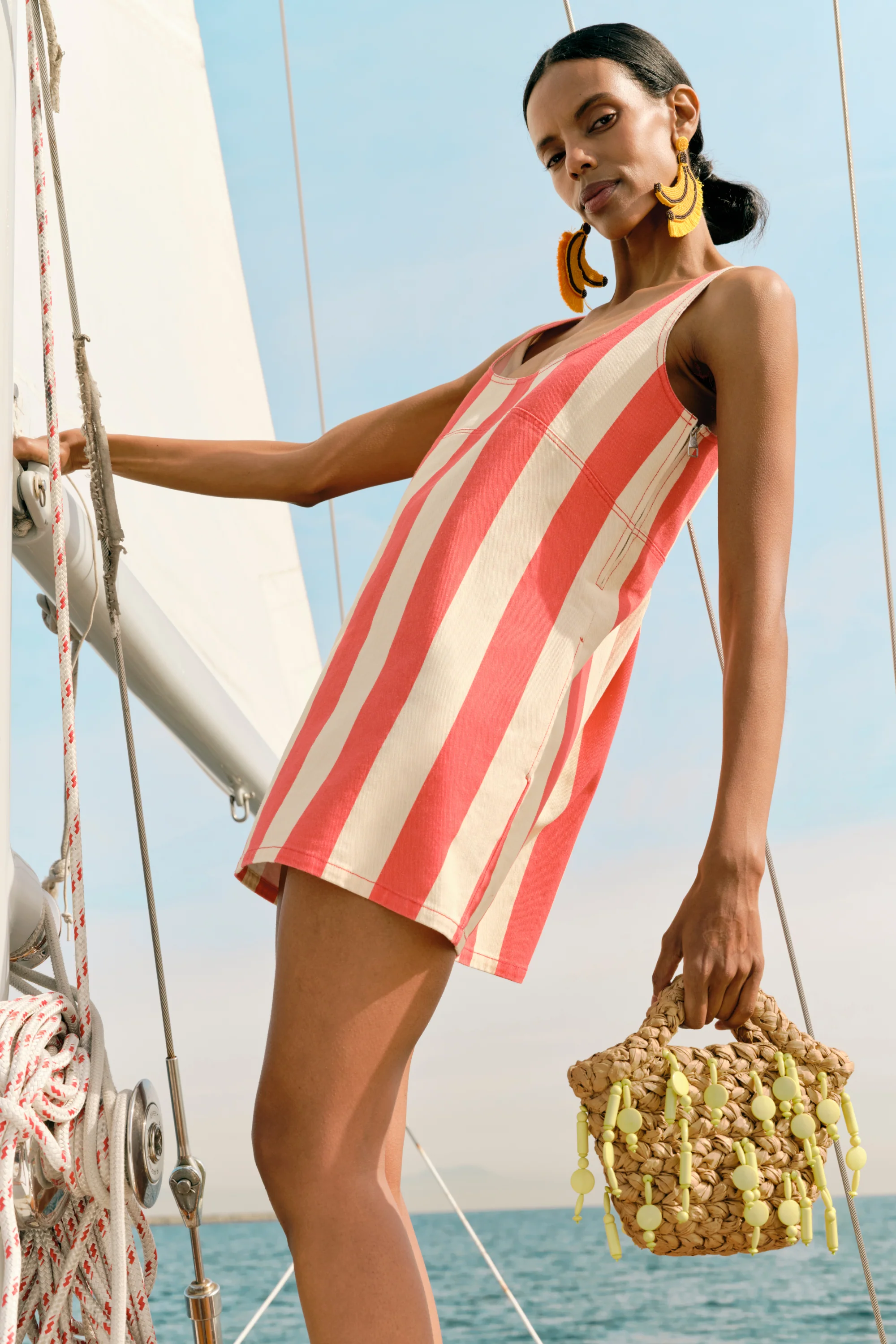 SAHARA STRIPED DENIM DRESS - Dresses - Sassanova